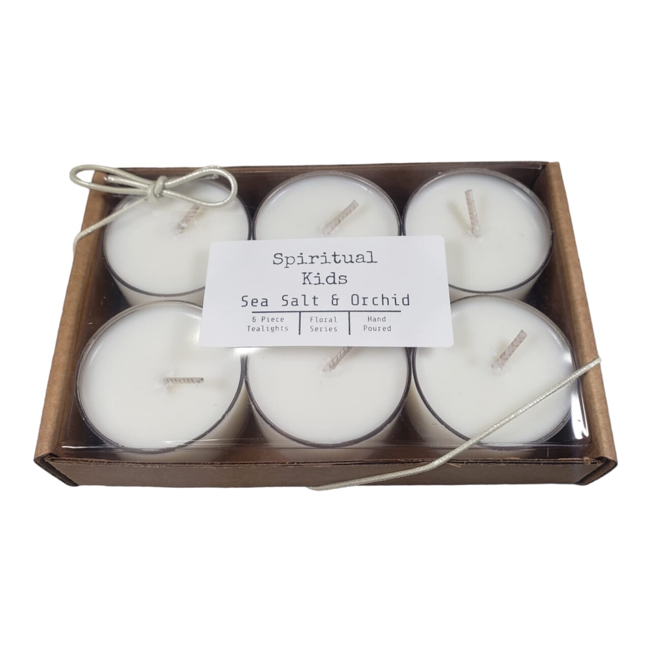 Sea Salt & Orchid Natural Soy Wax Tealights 6 Count Hand Poured with Fragrant/Essential Oils! | Floral Tealights | Birthday Gift | Christmas Gift | Wedding Favors |